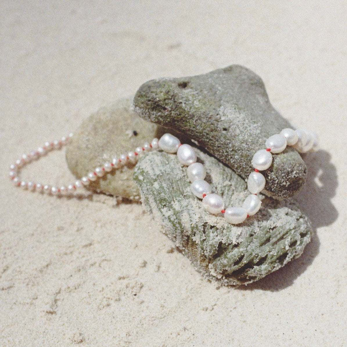 June Pearl Necklace (red)