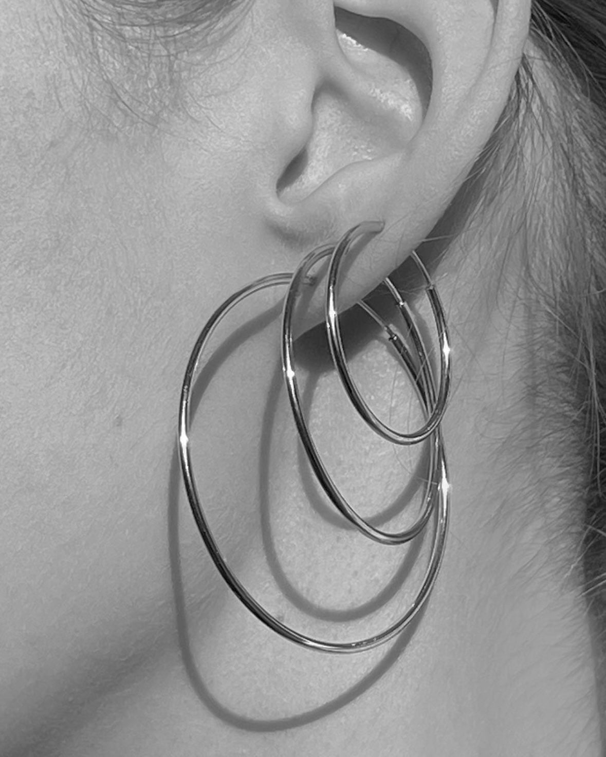 Paola Hoops in silver, ready to stack up in every size