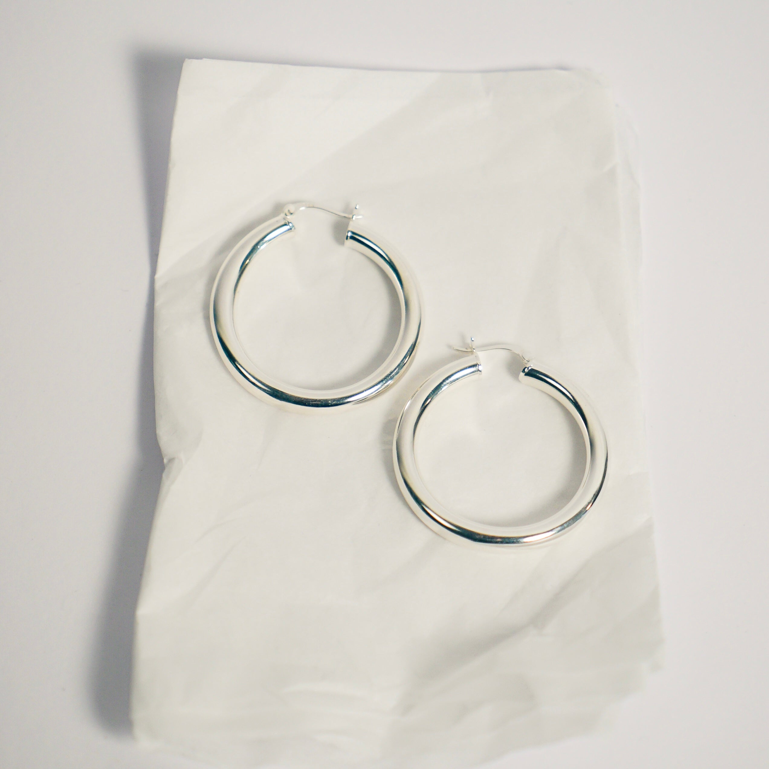 Chunky Silver Hoops