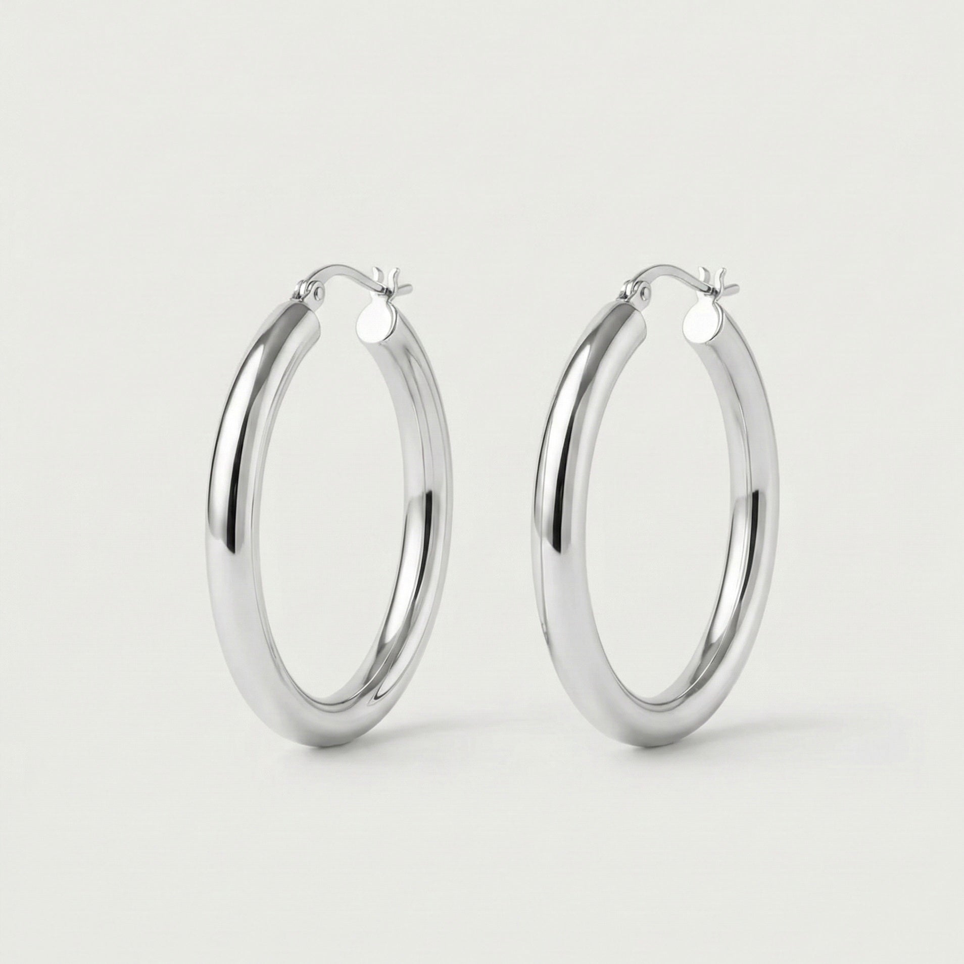 Chunky Silver Hoops